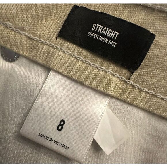 Express Silver Straight Leg Ultra High Rise Pants Sz 8 - Picture 7 of 7